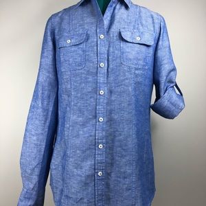 NWOT Banana Republic Linen Button-Down